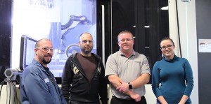 Bill Minello (second from right) and his employees Jerry, Ed and Karen. Windsor Mold Group sets great store by a highly qualified staff and offers challenging career opportunities with flexible working hours.