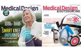 Two Medical Design & Outsourcing magazine covers side by side