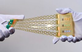 A flexible, stretchable circuit board