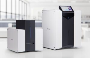 Two Scopio Labs microscopes for scanning and reviewing blood samples