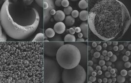Microscopic images of silk protein-coated spheres
