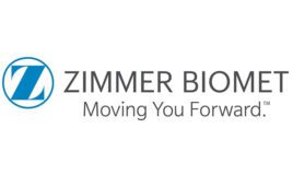 Zimmer Biomet's logo and tagline, "Moving you forward."